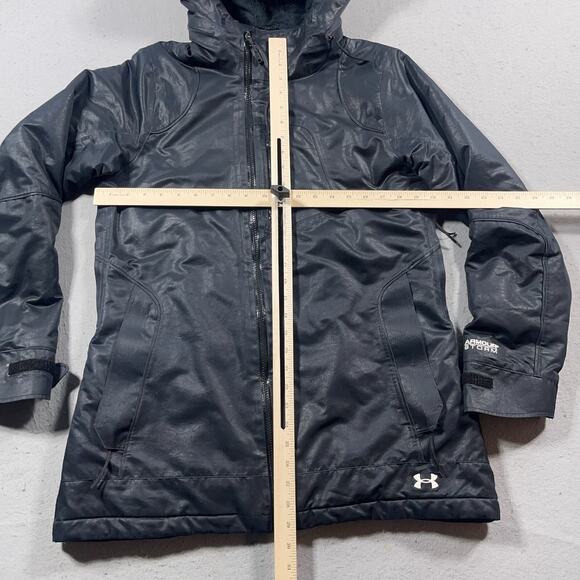 Under‎ Armour ColdGear Infrared Women's Jacket Black Medium Hooded Snow Coat - Picture 3 of 10